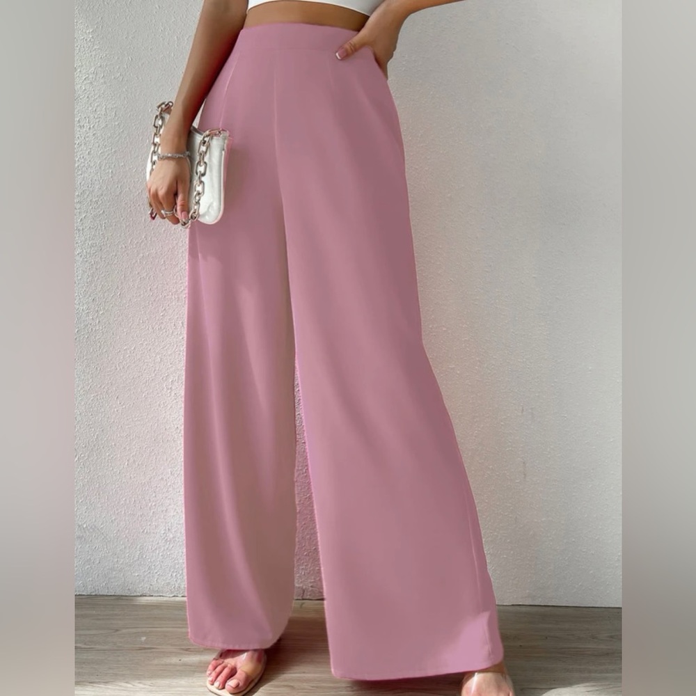 Pink pants wide leg
